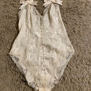Victoria's Secret Cream Lace Bodysuit